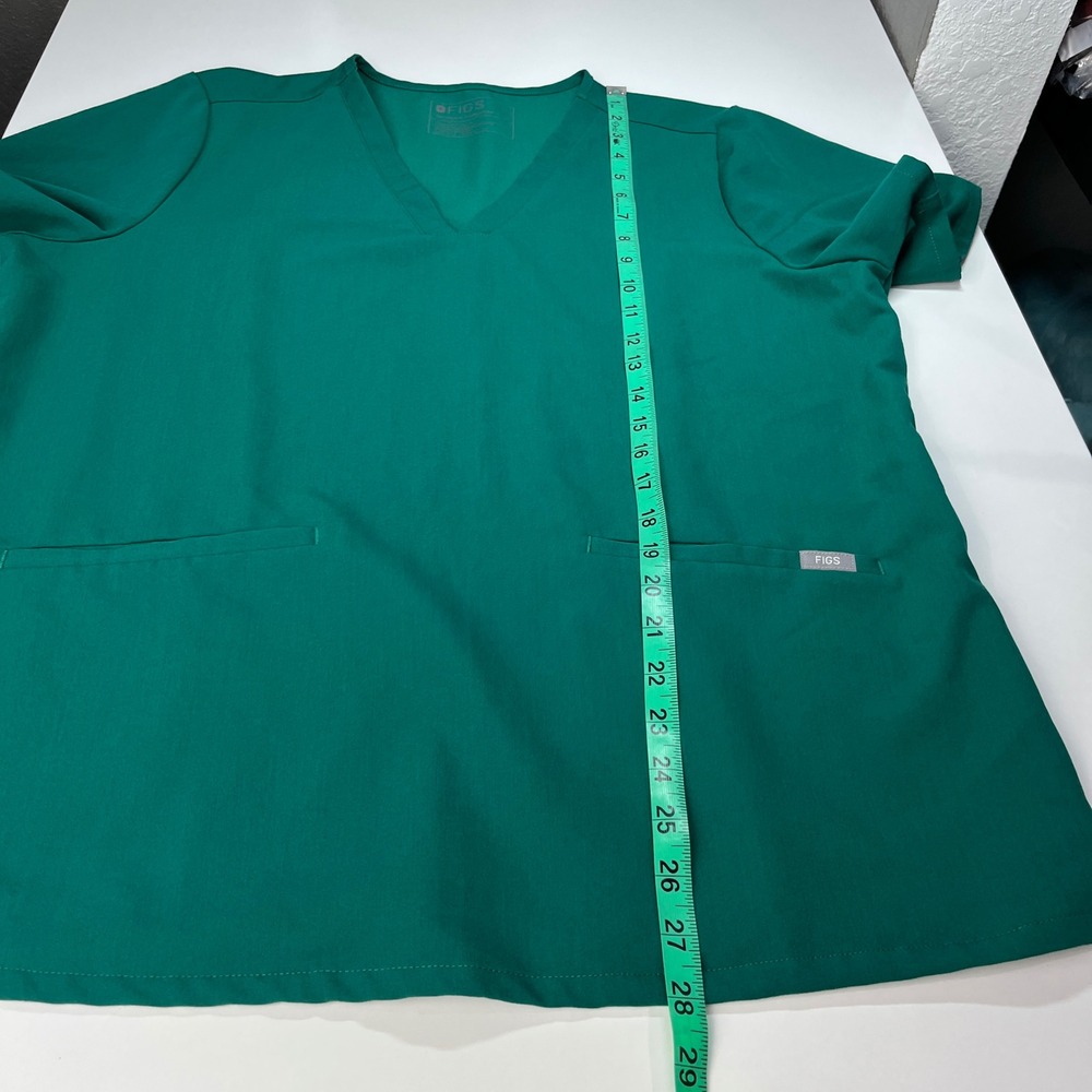 FIGS Casma Three-Pocket Scrub Top Women XL Hunter Green V-Neck FW1100 - Picture 7 of 7